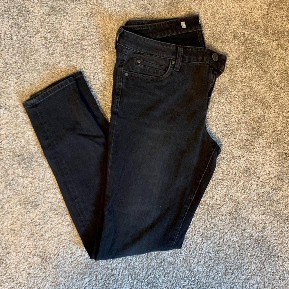 KUT from the Kloth Distressed Black Skinny Jeans